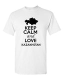 Keep Calm And Love Kazakhstan Country Nation Patriotic Novelty Adult T-Shirt Tee