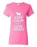 Ladies Keep Calm And Love Goats Billy Goat Kid Animal Lover Funny T-Shirt Tee