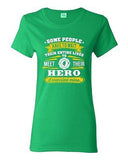 Ladies Firefighter Rescue Hero I Married Mine Husband Funny Humor DT T-Shirt Tee
