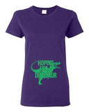 Ladies Hoping For A Dinosaur Jurassic Fossil Dino Baby Funny DT T-Shirt Tee