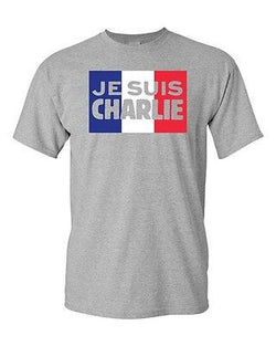 Je Suis Charlie Support France Flag Protest Paris Novelty Adult DT T-Shirt Tee