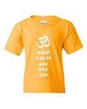 Keep Calm And Say Om Hindu Sanskrit Symbol Religion DT Youth Kids T-Shirt Tee