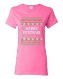 Ladies Merry Festivus Holiday Ugly Christmas Season Parody Funny DT T-Shirt Tee