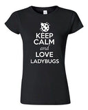Junior Keep Calm And Love Ladybugs Insect Beetles Animal Lover Humor T-Shirt Tee
