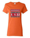 Ladies Warning If Zombies Chase Us Tripping You TV Funny Parody DT T-Shirt Tee