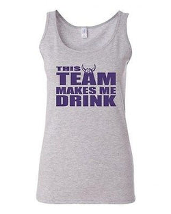 Junior This Team Makes Me Drink Minnesota Humor Graphic Tank Top