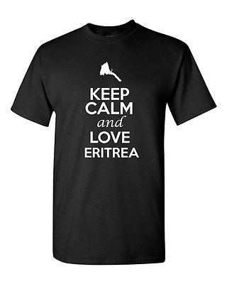 Keep Calm And Love Eritrea Country Nation Patriotic Novelty Adult T-Shirt Tee