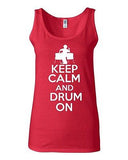 Junior Keep Calm And Drum On Percussion Musician Novelty Statement Tank Top