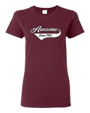 Ladies Awesome Since 1966 With Tail Happy Birthday Gift Funny DT T-Shirt Tee
