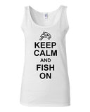 Junior Keep Calm And Fish On Water Fishing Novelty Statement Tank Top