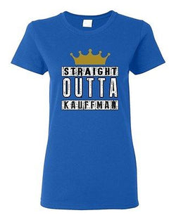 Ladies Straight Outta Kauffman Crown Baseball Ball Team Sports DT T-Shirt Tee