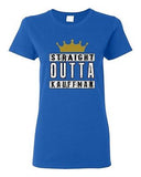 Ladies Straight Outta Kauffman Crown Baseball Ball Team Sports DT T-Shirt Tee