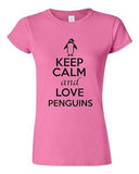 Junior Keep Calm And Love Penguins Birds Novelty T-Shirt Tee