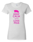 Ladies Keep Calm and Love Pigs Boar Animal Lover Meat Pork Pig Lover T-Shirt Tee