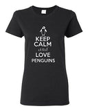 Ladies Keep Calm And Love Penguins Bird Flippers Swim Ice Sea Ocean T-Shirt Tee