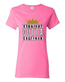 Ladies Straight Outta Kauffman Crown Baseball Ball Team Sports DT T-Shirt Tee