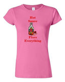Junior Hot Sauce Fixes Everything Chili Pepper Spicy DT Novelty T-Shirt Tee