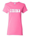 Ladies Bacon Strips Elements Chemistry Science Breakfast Funny Humor T-Shirt Tee
