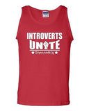 Introverts Unite Separately Geek Funny Novelty Statement Graphics Adult Tank Top