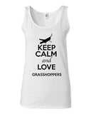 Junior Keep Calm And Love Grasshoppers Insects Animal Lover Sleeveless Tank Tops