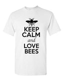 Keep Calm And Love Bees Insect Bugs Animal Lover Funny Humor Adult T-Shirt Tee