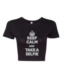 Crop Top Ladies Keep Calm And Take A Selfie Photo Funny Humor DT T-Shirt Tee