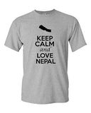 Keep Calm And Love Nepal Country Nation Patriotic Novelty Adult T-Shirt Tee