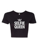 Crop Top Ladies Selfie Queen Crown Photo Pic Camera Funny Humor DT T-Shirt Tee