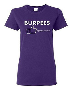 Ladies Burpees Zero Workout Cross Fit Fitness Exercise Gym Train T-Shirt Tee
