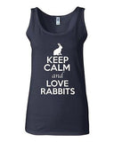 Junior Keep Calm And Love Rabbits Bunny Pet Animal Lover Sleeveless Tank Tops