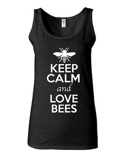 Junior Keep Calm And Love Bees Honey Insects Animal Lover Sleeveless Tank Tops