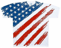 Liquid Blue Star Spangled Banner Novelty Adult White T-Shirt Tee Shirt