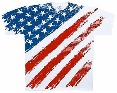 Liquid Blue Star Spangled Banner Novelty Adult White T-Shirt Tee Shirt