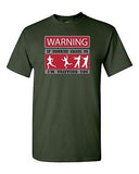 Warning If Zombies Chase Us Tripping You Walking Dead Adult DT T-Shirts Tee