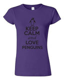 Junior Keep Calm And Love Penguins Birds Novelty T-Shirt Tee