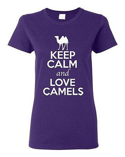 Ladies Keep Calm And Love Camels Deserts Animal Lover Wild Funny T-Shirt Tee