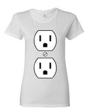 Ladies Plug Outlet Face Party Costume Funny Humor DT T-Shirt Tee