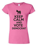 Junior Keep Calm And Vote Democrat Politics Novelty Statement T-Shirt Tee