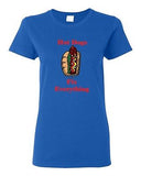 Ladies Hot Dogs Fix Everything Hotdog Sausage Sandwich Snack Food DT T-Shirt Tee