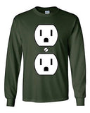 Long Sleeve Adult T-Shirt Plug Outlet Face Party Costume Funny Humor DT