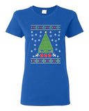 Ladies Periodic Tree Table Of Elements Science Ugly Christmas DT T-Shirt Tee
