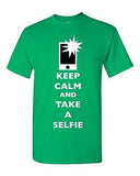 Keep Calm And Take A Selfie Flash Phone Camera Pics Funny DT Adult T-Shirt Tee