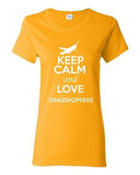 Ladies Keep Calm And Love Grasshoppers Insects Animal Lover Funny T-Shirt Tee