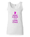 Junior Keep Calm And Love Chad Country Nation Patriotic Sleeveless Tank Top