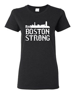 Ladies Boston Strong Skyline 617 Marathon Strong Support Terrorist T-Shirt Tee