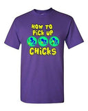 How To Pick Up Chicks Chicken Hot Girls Ladies Funny Humor DT Adult T-Shirt Tee