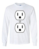 Long Sleeve Adult T-Shirt Plug Outlet Face Party Costume Funny Humor DT