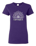 Ladies Namaste Namaskar Om Aum Sanskrit Hindu Xmas Funny DT T-Shirt Tee