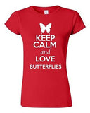 Junior Keep Calm And Love Butterflies Insects Animal Lover Humor T-Shirt Tee