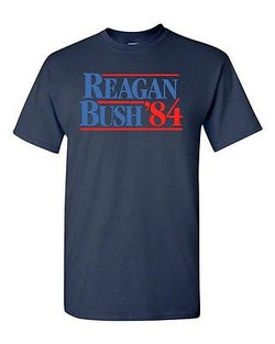 Adult Reagan Bush '84 Election Politic Classic Retro Republican GOP T-Shirt Tee